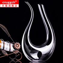 Crystal glass decanter personality creative red wine dispenser pour harp U-shaped Swan pot household wine set