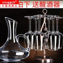 Thickened red wine set home 6 crystal decanter goblet wine glass creative wine set 2 pairs