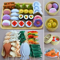 Kindergarten gourmet area material steamer doll home simulation food operation material childrens toy model steamed buns Steamed