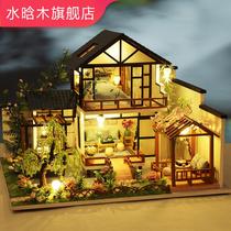 diy lodge china wind villa handmade assembly model toy solid puzzle idea birthday gift woman