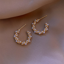 Hong Kong (designer) RVY 2021 New pearl earrings female tide temperament advanced atmosphere earring light luxury