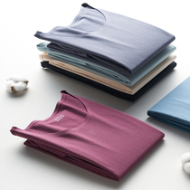 Pure cotton autumn clothes mens single piece blouses with velvety autumn and winter full cotton sweatshirt with long sleeves without marks and warm underwear