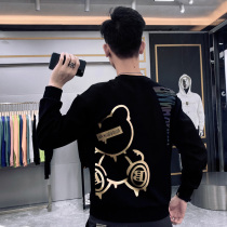 European high-end winter bear printing sweater mens coat winter long sleeve top 2021 new couple clothes