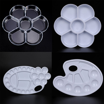 Palette Paint Plate Kindergarten Primary School Students Art Students Special Three-Line Palette Chinese Painting Watercolor Water Chalk