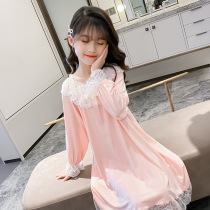  next jazz childrens night dress girl princess long-sleeved girl court style spring and Autumn childrens Western pajamas