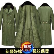 Military fan cotton coat thick men and women long cold storage Labor Insurance Northeast green coat wash cold work clothes cotton jacket