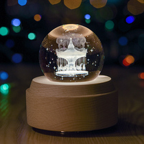 Sky City Music Box Music Box Crystal Ball Carousel Girl birthday gift Tanabata gift for girlfriend