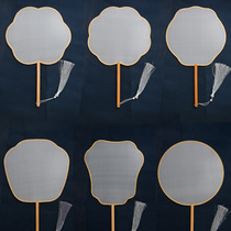 Old Gate Real Silk Blank Group Fan Silk Cloth Round White Face Transparent Hand Painting Cooked Silk Painting Country Painting Handmade Fan