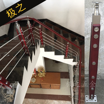 Stair handrail railing Guardrail railing Stainless steel column Balcony column-single wood wear round rod type-N type