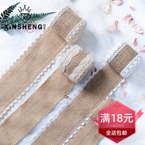 Core lace Linen strip roll Flower packaging material arrangement decoration Handmade DIY webbing Cotton hemp rope