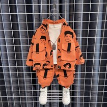 South Korean boys spring clothes 2022 new online red ocean gas suit trendy children clothes handsome sports boomers