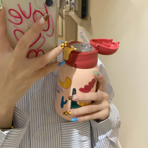 Small kangaroo bab insulated cup female high face value children with straw water mug for male school special large capacity kettle