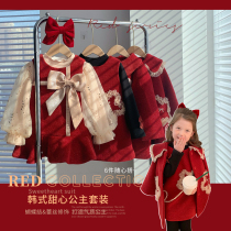 Pudding Haru Children's Wear Children's New Year Baby Suit Girls New Year Dress Foreign Style Coat Winter Dress