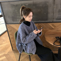 Lamb wool coat women's autumn and winter fur one 2021 new Korean version of loose Joker short small jacket