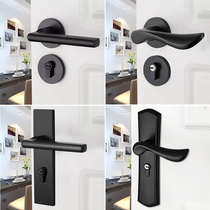 American black bedroom door lock Indoor door handle Household silent room door lock Split magnetic lock Wooden door lock lock