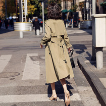 Classic High-end Atmospheric Wind Coat Womans Long Knees 2023 Fall New Advanced Sensical Card Its Color Coat Jacket