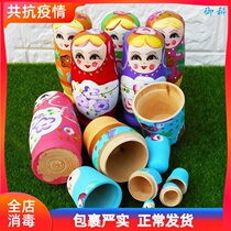   Wooden Hostages Russian Jacket 5 sets of colored childrens set dolls toys Men and women Childrens birthday present -