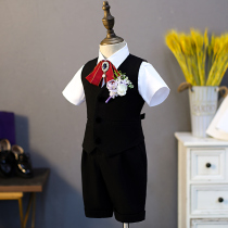 Childrens suit suit boys dress vest 2021 summer flower girl dress small host costume piano performance