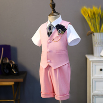 Boys dress summer 2021 new childrens suit catwalk dress flower girl suit boy piano performance suit