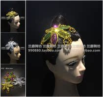 Professional Modern Dance Latin Dance Sequin Headwear Adult Childrens Dance Headwear floral headdress National Group Dance Headwear