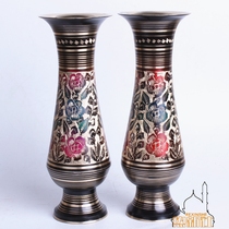 Pakistan imported bronze vase set hanging plate set Xinjiang Xinjiang Hotel classic decoration vase plate