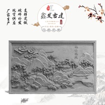Chinese antique brick carving Relief rectangular brick Landscape character landscape brick carving Guanzhong eight views series brick carving