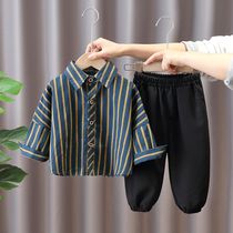 Boys spring and autumn suits childrens clothing foreign style 2021 New 2 A 1 year old boys baby Autumn boy clothes tide