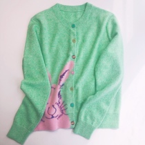 City 100% Ordos 100% Mountain cashmere round neckline cardiff 21 Early spring rabbit jacquard female cashmere 2151138