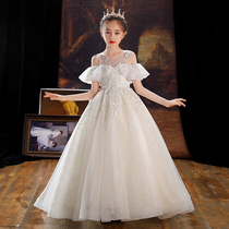 Childrens high-end dress Princess dress foreign flower girl puffy gauze host evening dress catwalk summer