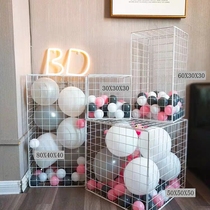 Iron mesh ocean ball Net red milk tea childrens clothing store grid cube shelf grid doll storage basket