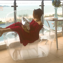 Inflatable stool lazy seat portable childrens sofa transparent chair ins Net red Photo Outdoor Photography