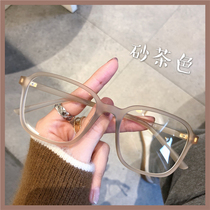 Ultra light TR square frame female tortoise color Korean version of tide small red book with digital face small glasses frame male