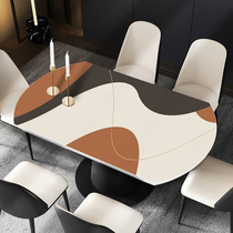 2021 new curved oval dining tablecloth waterproof and oil-proof disposable coffee table table table mat leather anti-hot tablecloth