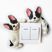 Creative pooch ffight switch stickup wall stickup protective sleeve Creative socket Decorative Children Room 3d Sticker room Decorative Sticker