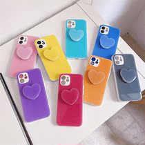 Solid Color Jelly Love Stand iPhone12 for Apple 13pro max phone case 8 7plus all-inclusive XR