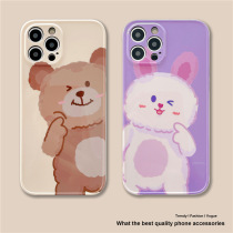 Suitable for iPhone13 Bear rabbit 12ProMax phone case XR Apple 11 cartoon Xs couple 7 8Plus