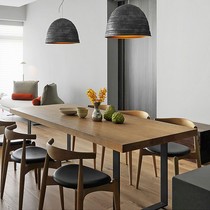 New Chinese solid wood dining table and chairs combined modern home small household type rectangular minimalist living-room light and luxurious dining table