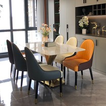 Bright Light Rock Board Willpower Light Lavish Rectangular Dining Table And Chairs Combine Home Small Family Style Extremely Simple Dining Table Modern Living Room