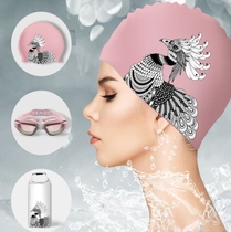 Swimming goggles Swimming cap suit female waterproof head Japanese high Yan value personality ear protection women long hair swimming equipment