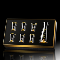 Light luxury crystal wine wine glass household liquor cup high-grade wine splitter small wine glass set high color value gold foil