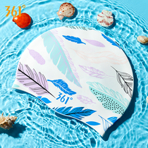 361 Degree swimming cap female waterproof non-hair long lady swimming headgear large fashion big head silicone swimming cap