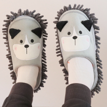 Autumn and winter New Cartoon chenille lazy floor slippers wooden floor mop shoes removable and washable household mop Rag