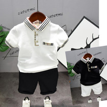 Boy Summer 2022 new suit children short sleeve child clothing Han version T-shirt Summer clothing polo shirt wave