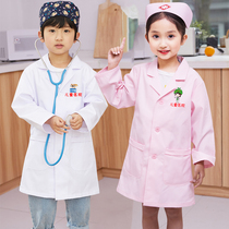Children little doctor nurse clothing dental mouth white coat kindergarten baby science experiment suit occupation cute