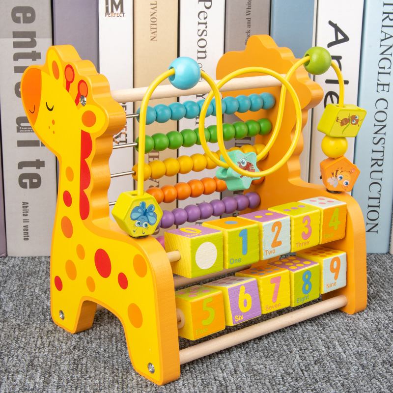 Infants and children early education enlightenment puzzle toys multi-functional 1-2-3 years old baby around beads calculation rack male girls