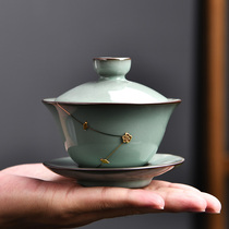 Official Kiln Three only cover Bowl Single High-end Chinese Large Size Home Kung Fu Tea Bowl without bronzing Hand Gongfu Tea Tea Cup