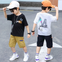 Boy Xia-style suit Childrens foreign air casual T-shirt Seven pants in two sets pure cotton CUHK Scout Fairy Fashion Tide