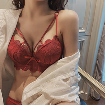 Weimei red sexy underwear set this year of life small chest gathering adjustment type of small chest gathering adjustment type of auxiliary breast bra