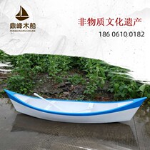 European-style solid wood water decoration landscape small wooden boat landscape flower boat stage props boat park hand rowing gondola