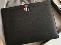 New tb thom Tom fashion minimalist Imported Jersey Bull Leather Men Genuine Leather Handbag Letter Enveloping Handbags